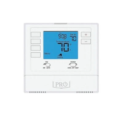 Gray Programmable Thermostat Single Stage 1H 1C Easy to Use for Home Comfort - Image 1 of 3
