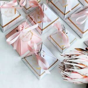 Triangular Pyramid Marble Candy Box Wedding Favors and Gifts Boxes Chocolate Box