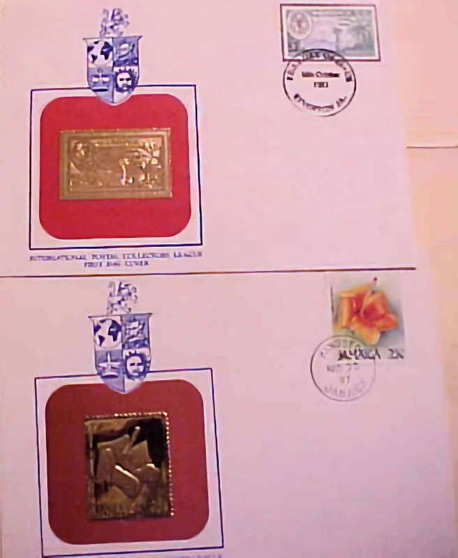 JAMAICA FDC LÁMINA DE ORO 1981,1987 Foto 1 de 1