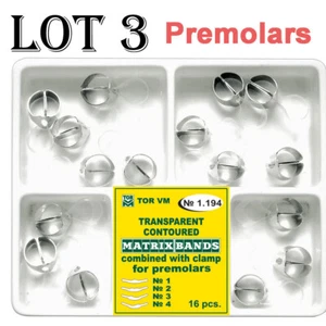 LOTx3 Dental Transparent Contoured Matrices Combined with Clamp premolar 1.194 - Picture 1 of 3