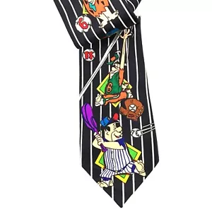 Flintstones Fred Barney Cartoon Krawatte Steinzeit Dino Hanna-Barbera Neuheit Krawatte - Bild 1 von 6
