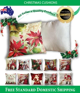 Christmas Theme Cushion Covers Throw Waist Pillow Case Decor 18" Square, AU - Picture 1 of 17