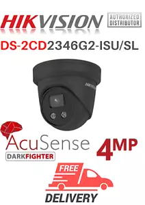 Hikvision DS-2CD2346G2-ISU/SL F2.8 4 MP AcuSense Strobe Light Audible BLACK DOME - Picture 1 of 1