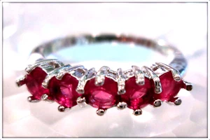 RUBY BERILLINT CUT NATURAL STONE HAND CRAFTED LADIE UNIQUE RING SIZE 9 - Picture 1 of 8
