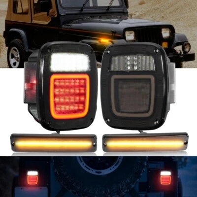 Светодиодные габаритные огни поворота + 83 светодиодных тормозных лицензионных задних фонаря для Jeep YJ 87-95 - Изображение 1 из 4