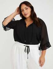 BeMe - Plus Size - Womens Tops -  Short Sleeve Chiffon Printed Top