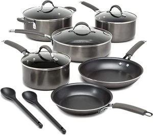 Nonstick Ceramic Pots and Pans Set with Silicone Stay Cool Handles, Dishwashe... - Picture 1 of 1