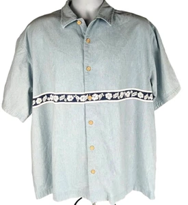 Duke Boyd Surfer Shirt Large Hawaiian America Floral Band 100% Cotton Blue SS - Picture 1 of 8