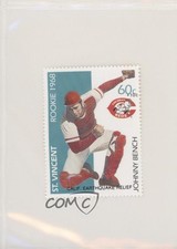 1989 St Vincent Rookies Stamps Johnny Bench (+10C) HOF