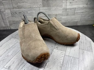 Merrell Loafers Moccasin Women 7M Yeti Chameleon Moc Shoes Brown Suede Shearling - Picture 1 of 20