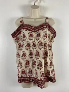F&F size 18 womens summer top red mix shoulder strap 100% cotton - Picture 1 of 14