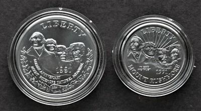 1991 Mount Rushmore Silver Dollar & Clad Half Dollar (BU) - Image 1 of 4