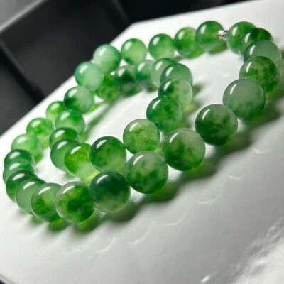 Collares colgantes colgantes de jadeíta con cuentas de Myanmar púrpura hielo natural real 14 mm Foto 1 de 4