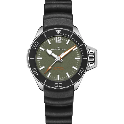 Hamilton Khaki Navy Frogman Automatic 41 MM Green Dial Watch H77455360 - Image 1 of 4