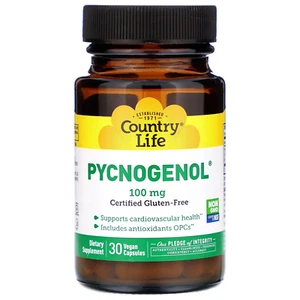 Country Life, Pycnogenol, 100 mg, 30 Vegan Capsules - Picture 1 of 2