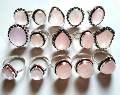 100% Natürlich Rose Quarz Edelstein Großhandel Menge Schmuck Ring - Bild 1 von 3