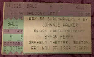 Bryan Ferry Concert Ticket Stub Orpheum Theater Boston MA 11/25/94 - Picture 1 of 2