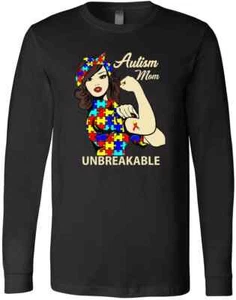 Autism Mom Unbreakable Autism Awareness Gift Idea T-Shirt - Picture 1 of 3