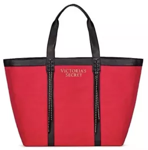 NEW Victorias Secret Red Studded Tote Shoulder Beach Bag X-Large Limited Edition - Picture 1 of 2