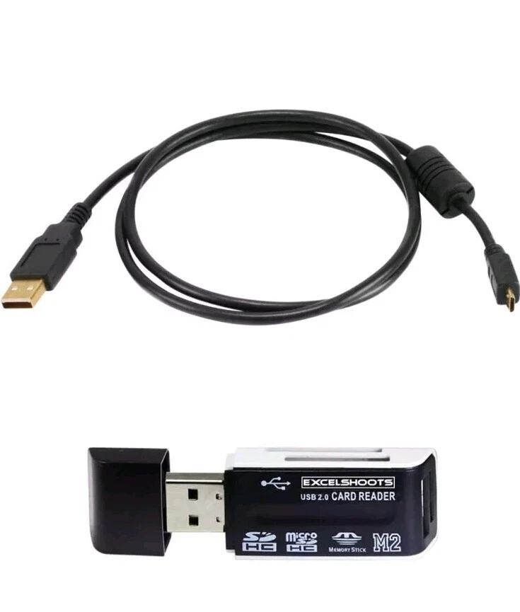 6 ft USB Cable fits Canon EOS 90D, M50 Digital DSLR Camera w/ SD MicroSD Reader - Image 1 of 1