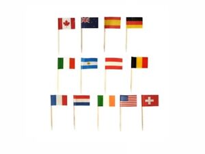 500 Flaggenpicker Deko-Picker 8 cm Nationen Fahnenpicker Flagge picker Länder