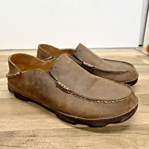 OluKai Halbschuhe Herren 11M Moloa Schuhe Braun Leder Komfort Slipper Mokassinnaht Step On - Bild 1 von 10