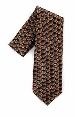 Corbata para hombre J. Garcia negra y naranja 100 % hecha a mano corbata de seda longitud clásica Foto 1 de 4