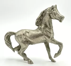 Vintage VERSILBERTES PFERD / HENGST Skulptur - Bild 1 von 11