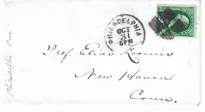 US Sc# 147 used on cover with Philadelphia CDS and 4 way fancy cancel - Picture 1 of 3