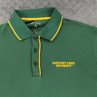 Camisa Polo Kentucky State Thorobreds Verde Antigua Manga Corta Hombres Mediana Foto 1 de 4