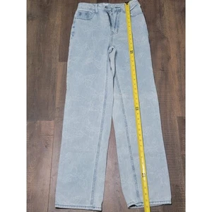 PacSun 90er Boyfriend Jeans Gr. 24 helle Waschung Schmetterlingsmuster Denim - Bild 1 von 10