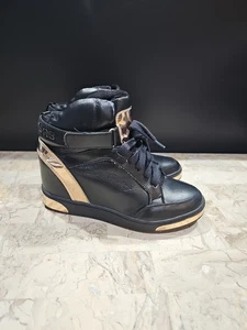 Michael Kors Pia Pilar Girl Faux Leather Ankle Booties Shoes Size 4 Black Bronze - Bild 1 von 12