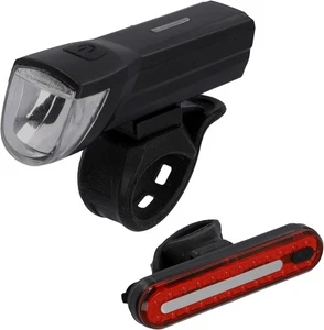 Fischer Juego de Iluminación Bicicleta Luz Delantera y Trasera IP44 Luz De Freno con Batería - Imagen 1 de 11