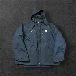 Carhartt Storm Defender Hooded Jacket Mens Large Tall Black Workwear Utility - Picture 1 of 8