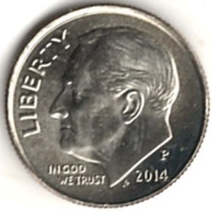 Moneda de diez centavos Roosevelt 2014 revestida P en brillante estado sin circular stk 14-2 - Imagen 1 de 4