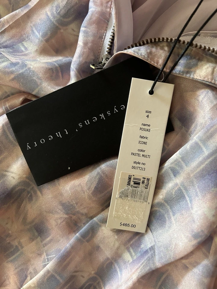 Theyskens' Theory Women’s Silk Button Pants In Pastel Women’s Size 4 Brand New Foto 1 de 4