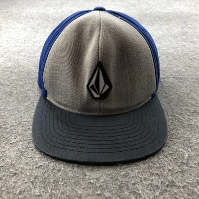 Volcom Hat Cap Snap Back Blue Gray Black Stone Patch Embroidered Mens One Size - Image 1 of 4