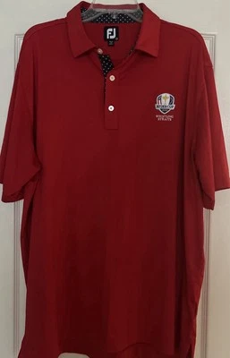 FootJoy  Ryder Cup 2020 Whistling Straits Golf Polo Mens XL Red Logo Shirt Foto 1 de 4
