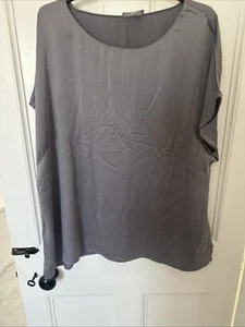 Blusa Pure Collection Pure Silk Gris Plata Talla UK 20 - Imagen 1 de 5
