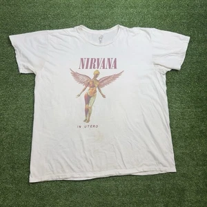 Nirvana In Utero T-shirt 90s Style Vtg Band Tee XL Men’s White - Picture 1 of 3