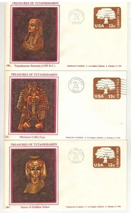 TREASURES OF TUTANKHAMEN SET OF 6 WESTERN SILK OPENING DAY LOS ANGELES ART MUSEU - Picture 1 of 2