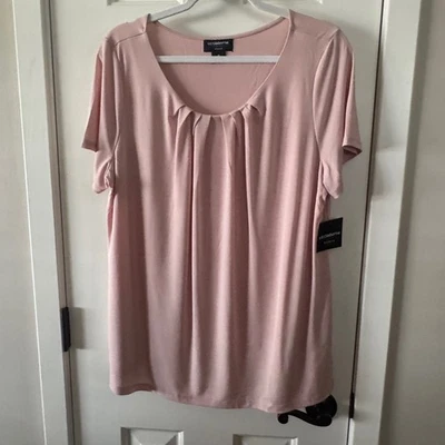 Blusa Liz Claiborne Carrera Mujer Plus Cuarzo Rosa Rosa 1X Nueva con Etiquetas E6 Foto 1 de 4