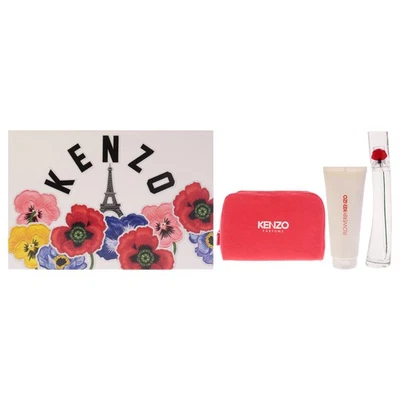 Flower by Kenzo para Mujer - Juego de Regalo de 3 Piezas 1.7oz EDP Spray, 2.5oz Leche Corporal, Pouc Foto 1 de 4