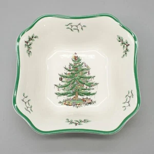 Spode Servizio Quadrato Ciotola Insalatiera Verdure Albero di Natale Inghilterra - S3324-V - Foto 1 di 7