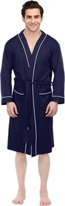 NY Threads Men's Lightweight Knit Robe Cotton Blend Bathrobe - Picture 1 of 7