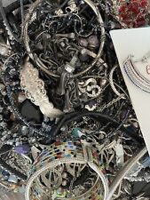HUGE Over 8lb ESTATE Vintage to Now Junk Jewelry Lot Silver Tone
