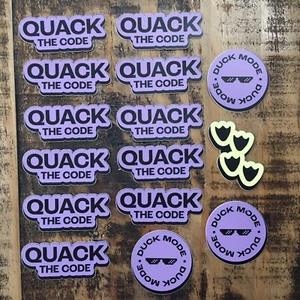Lot 15 Quack The Code Programming Rubber Duck Debugging Code Rare Fun Sticker AI - Photo 1/6