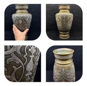 Shopping Antique 1900 Flower Vase Rare Brass Silver Arts And Crafts Movement Vtg