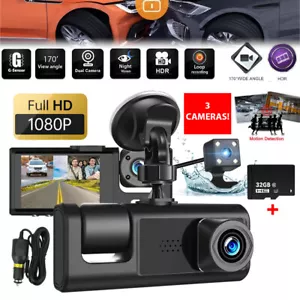 32G 3 Objektiv Camara de Seguridad 1080P HD für Auto con Camaras Automovil Grabadora - Bild 1 von 19
