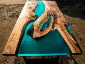 Handcrafted Ocean Inspired–Rectangular Resin Table Home decor Handmade Furniture - Picture 1 of 10